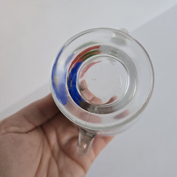 Glass Creamer And Sugar Set Vintage Bartlett Collins Hand Painted - Picture 4 of 8